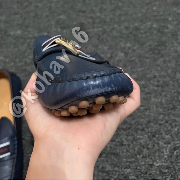 Authentic Louis Vuitton Hockenheim Loafers Leather Navy Blue Size 7 Mens - Picture 9 of 9